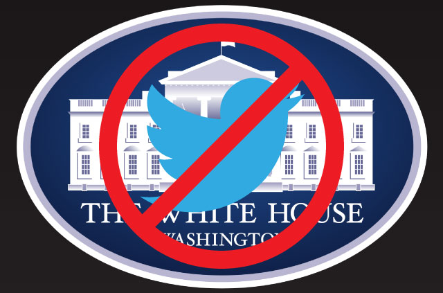 White House logo with blocked Twitter image