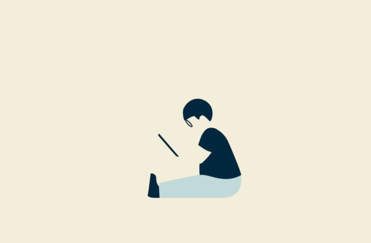 Child playing on tablet