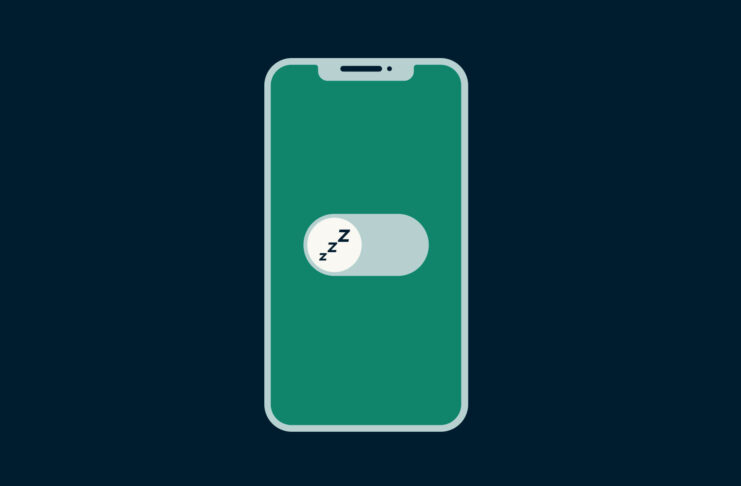 Phone display with a sleep toggle