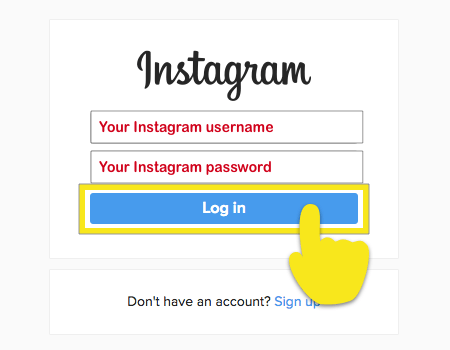 log in to Instagram on phone