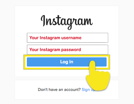 instagram log in page with log in button highlighted - how to delete instagram account ios android guide