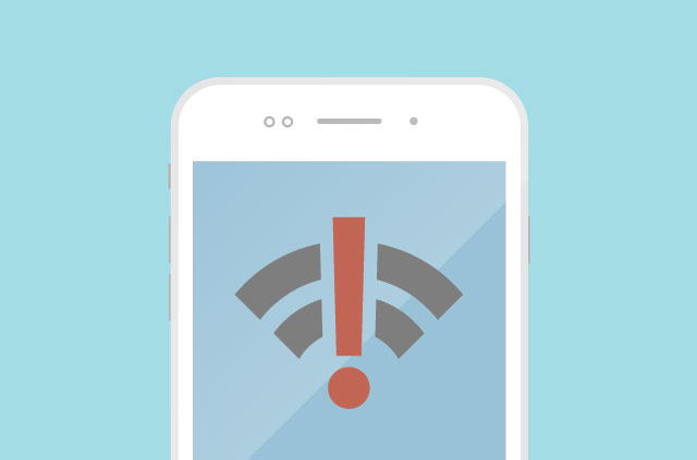 An illustration of a smartphone with a Wi-Fi icon on its screen.