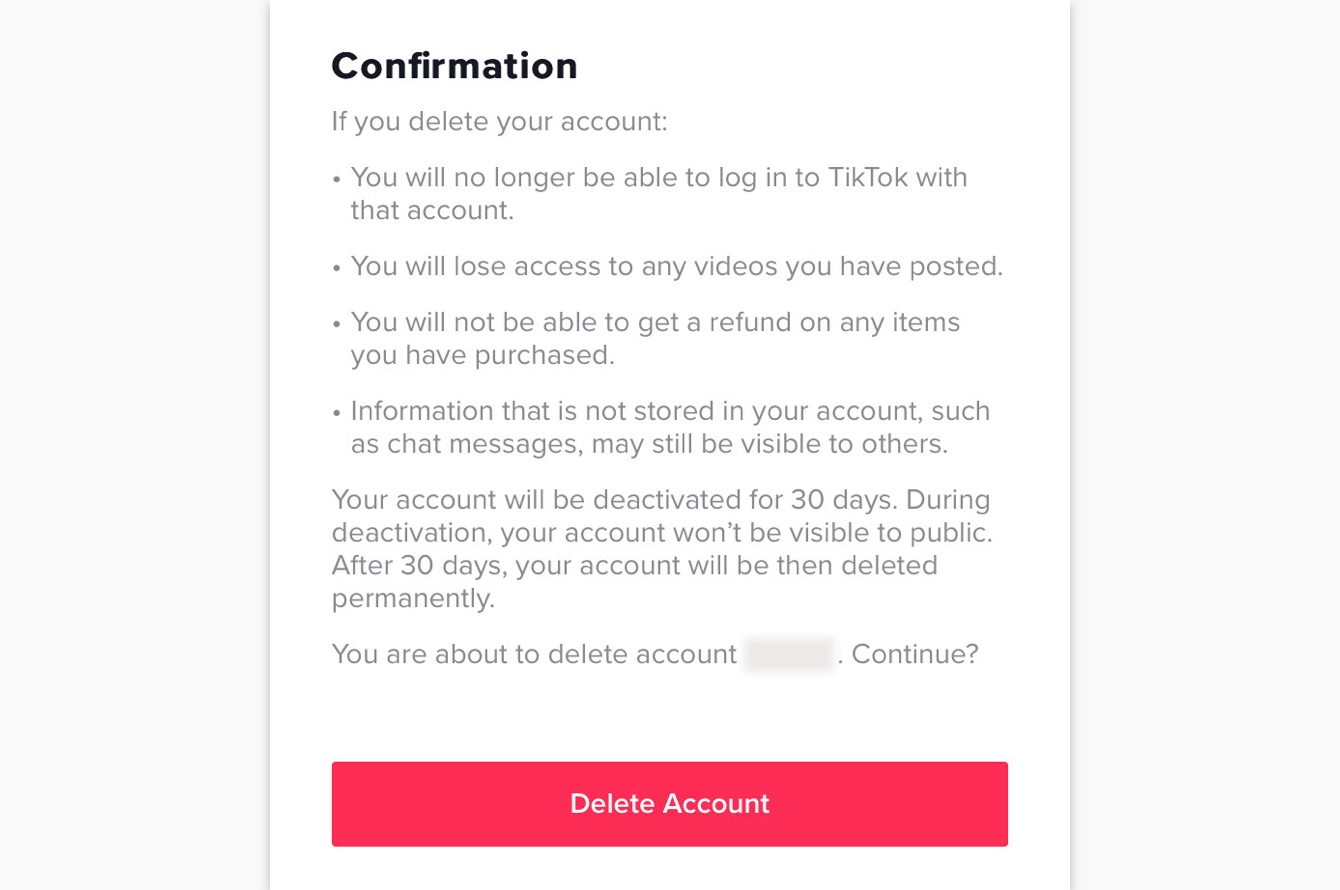 How to delete your TikTok account permanently from any device