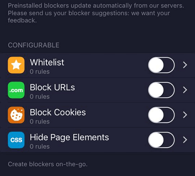 1blocker's customization options