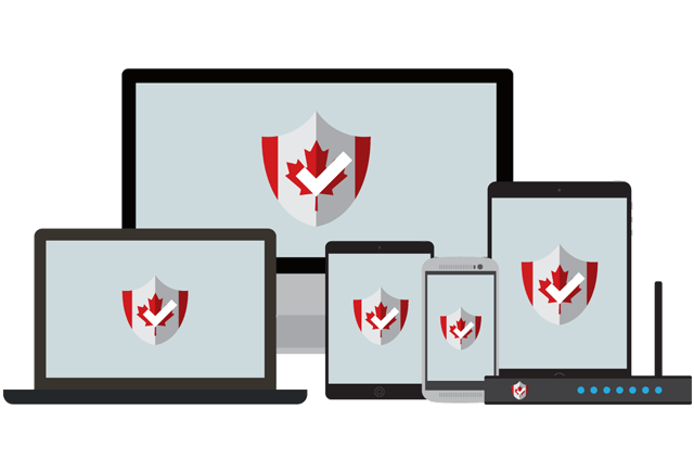 A host of devices with a Canadian shield on their screens.