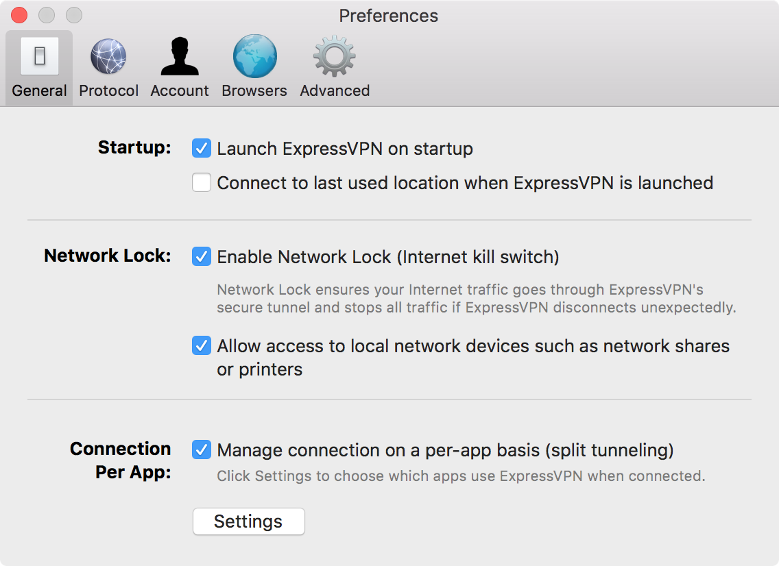 VPN split tunneling for Mac