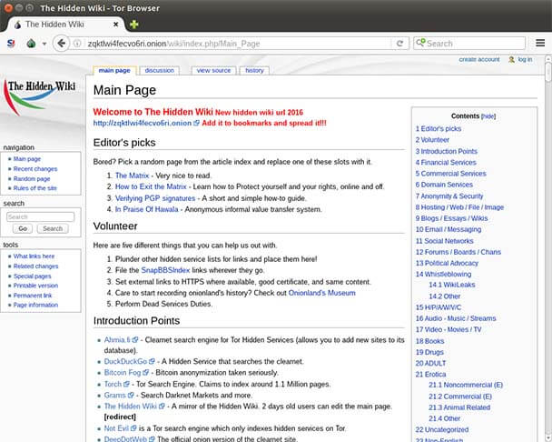 The .onion hidden wiki