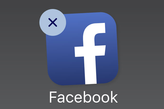 Delete Facebook icon