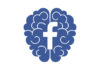 Blue brain with facebook logo