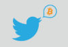 A Twitter icon tweets a Bitcoin logo from her mouth.