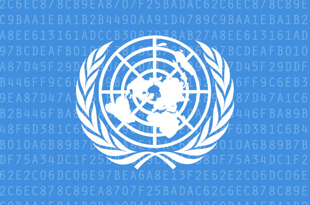essential-encryption The United Nations logo atop a sequence of letters to depict encryption.