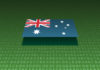 An Australian flag sits atop a series of alphanumeric digits.