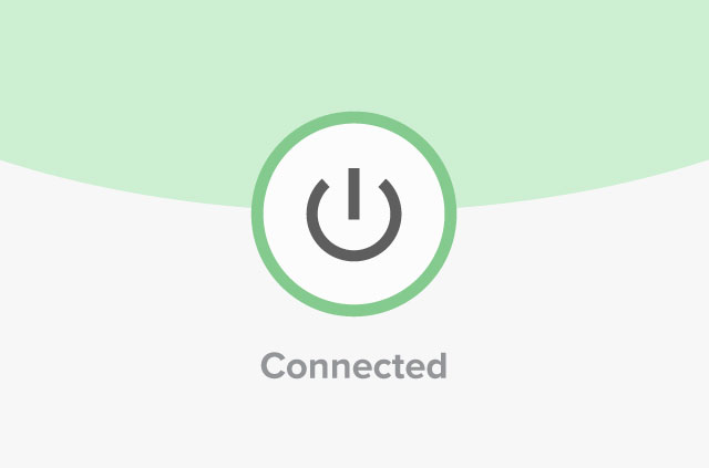 The new ExpressVPN app, shown connected.