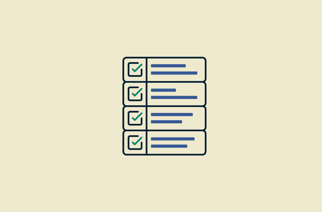 A checklist resembling a server.