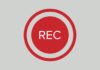 Red circular record button.