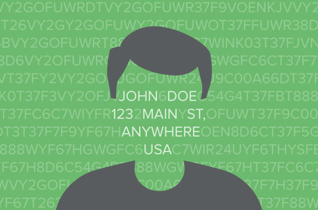 identify-anonymous-data Profile of a man whose face has identifiable information about him.