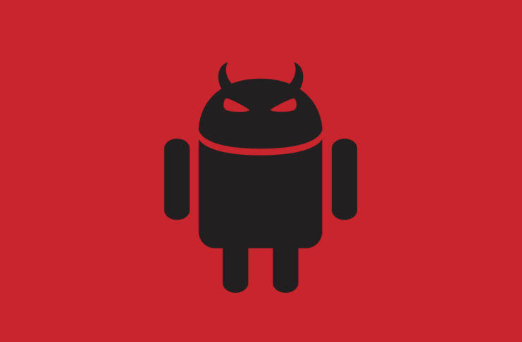 Android robot with horns.