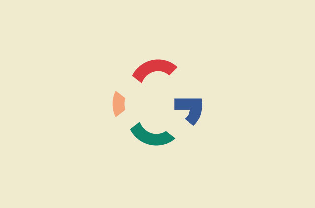 Google logo broken up.