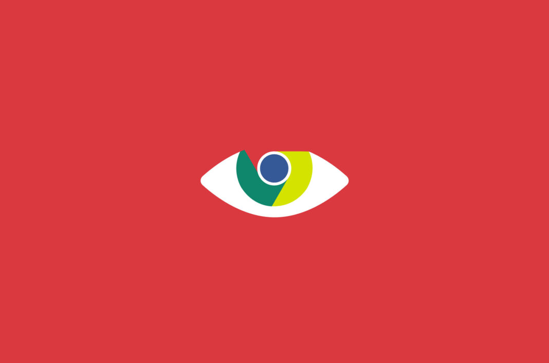 Chrome logo as an eye.