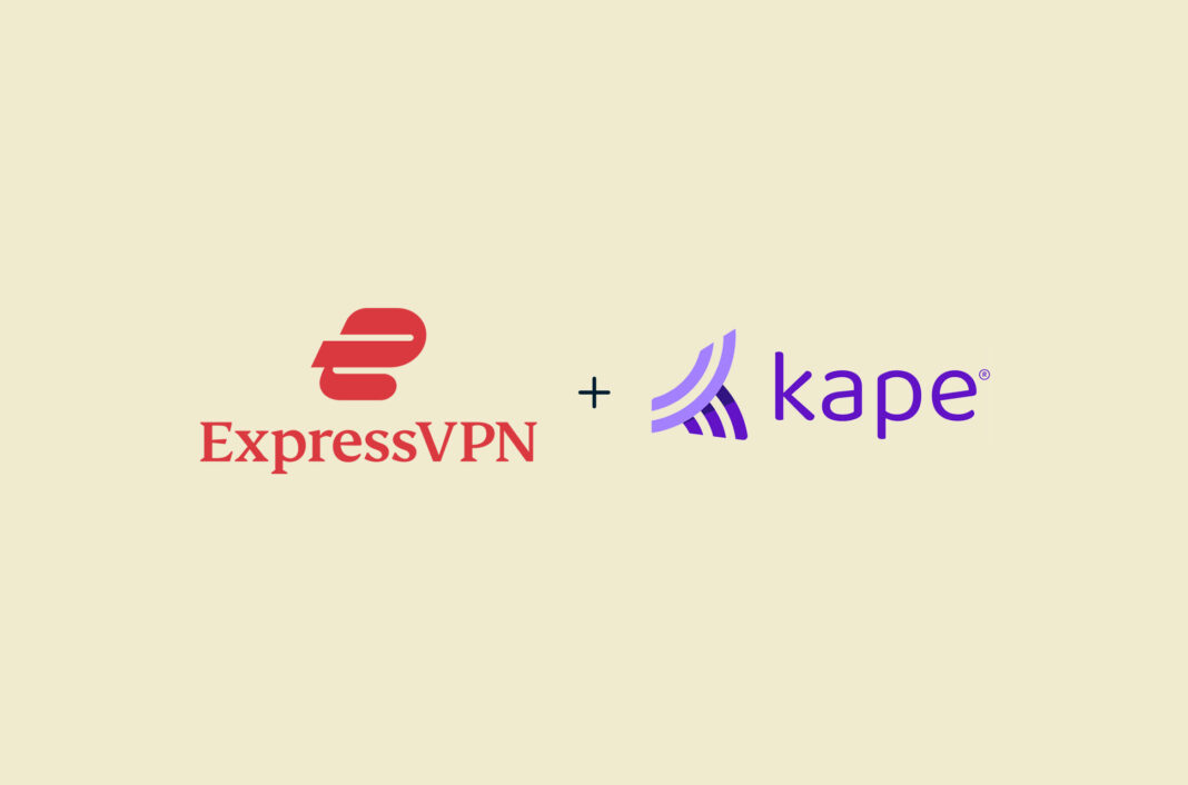Logos of ExpressVPN and Kape Technologies