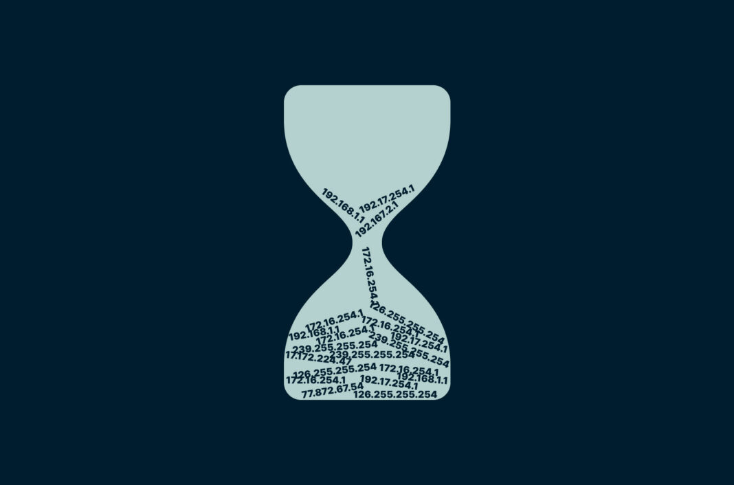 IP addresses in an hourglass.
