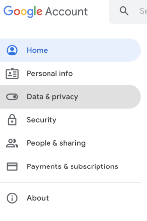 Google account data & privacy.