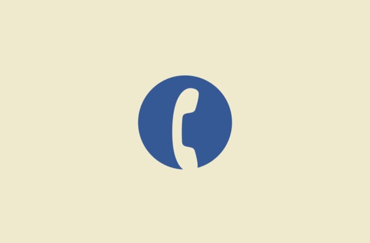 Phone receiver in the Facebook logo.