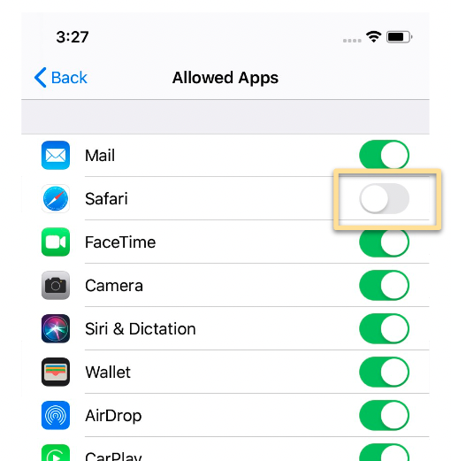 ios screentime allowed apps