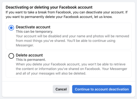 Delete or deactivate Facebook account.