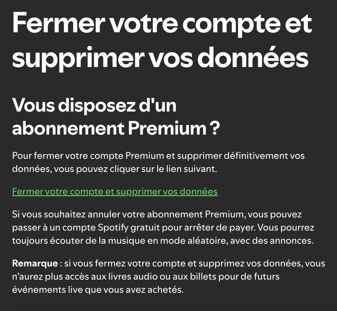 Supprimer votre compte Spotify - Étape 5