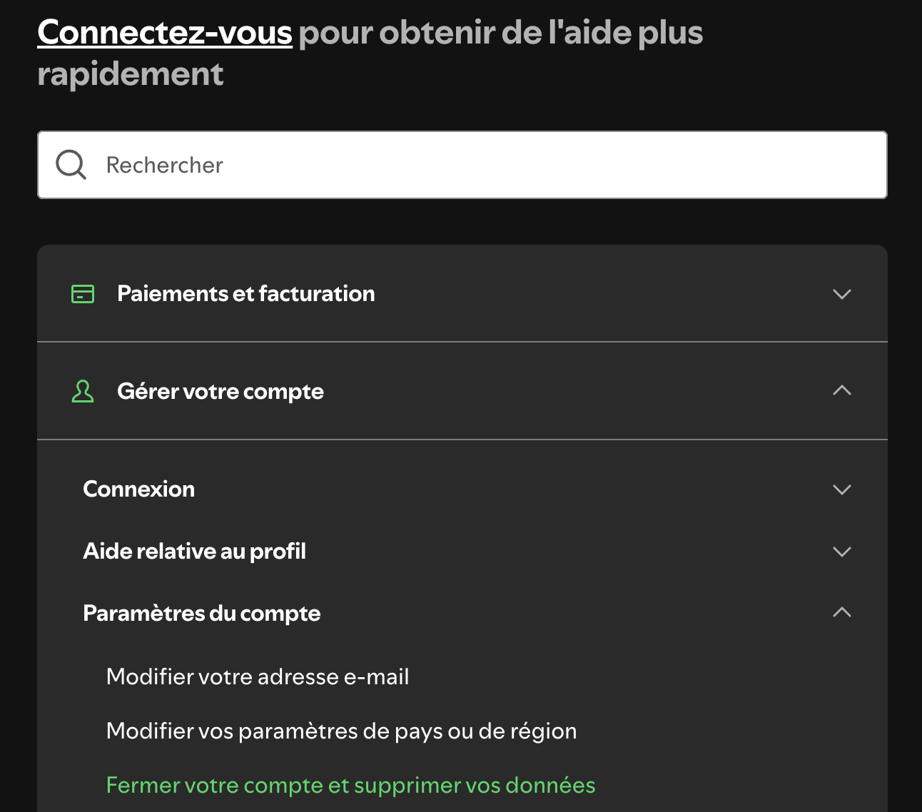 Supprimer votre compte Spotify - Étape 5