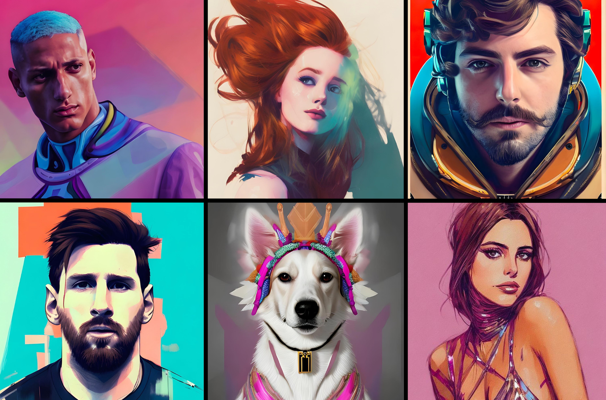 Examples of Lensa app's magical avatars