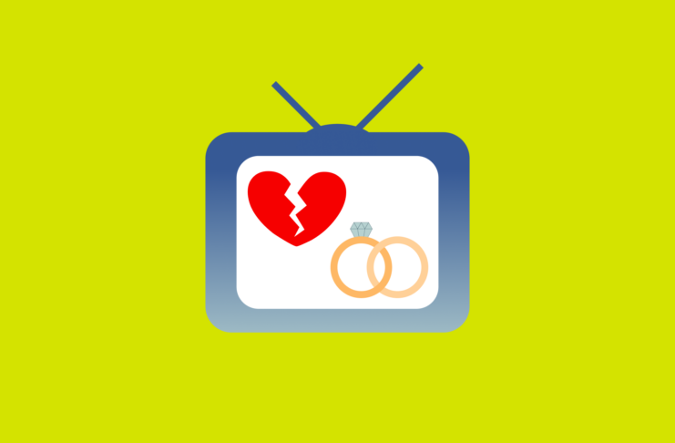 TV with heartbreak and wedding rings icons