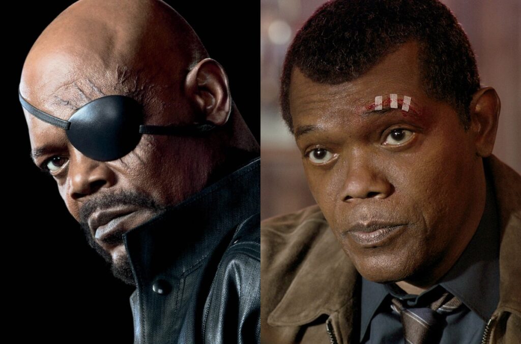 Deepfake-Vergleich Samuel L. Jackson als 62-jähriger und 45-jähriger Nick Fury