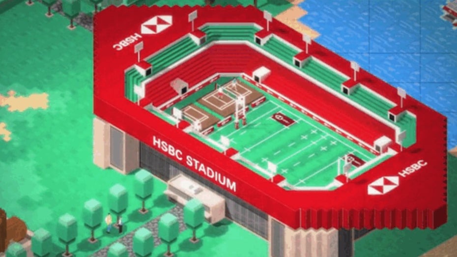 Abbildung des HSBC Stadions in der Metaverse-Plattform The Sandbox