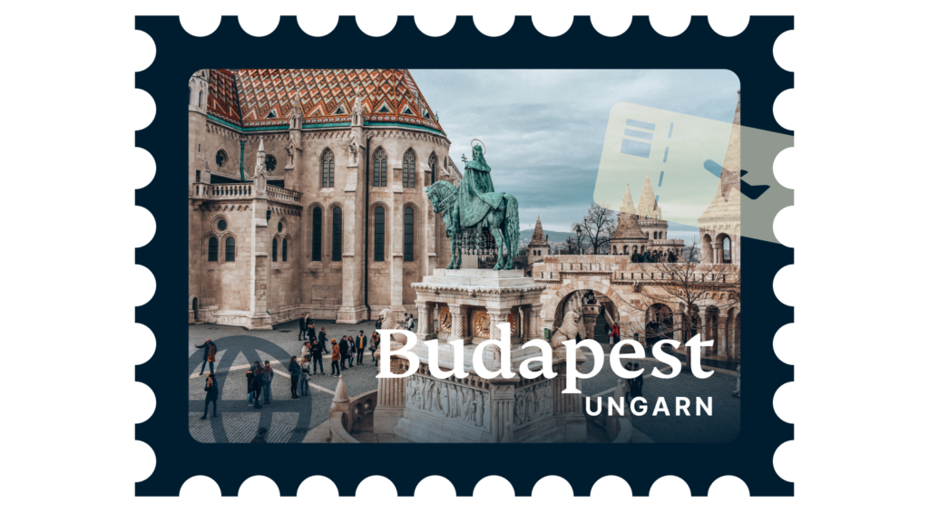 Budapest, dargestellt auf einer Briefmarke