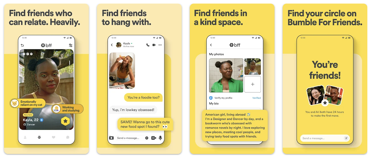 Bumble BFF app interface