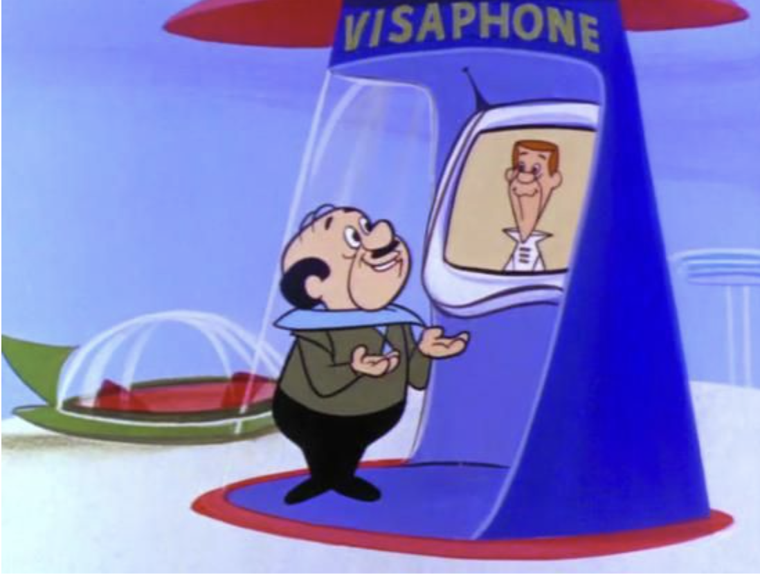 Spacely Communicating via Visaphone in the First Episode of the Space Family Jetsons (1962)