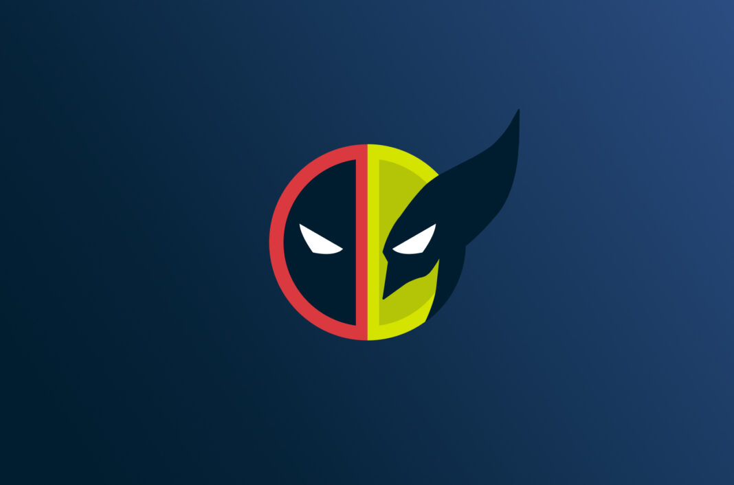 Deadpool and Wolverine logo against a blue gradient background