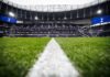 Close-up sideline view of Tottenham Hotspur Stadium from 2024/25 Premier League game