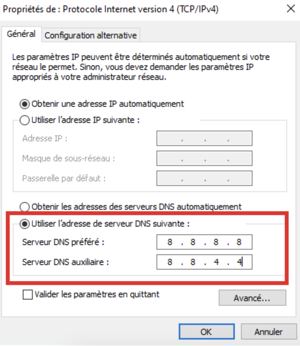 Serveur DNS indisponible que faire ? ExpressVPN