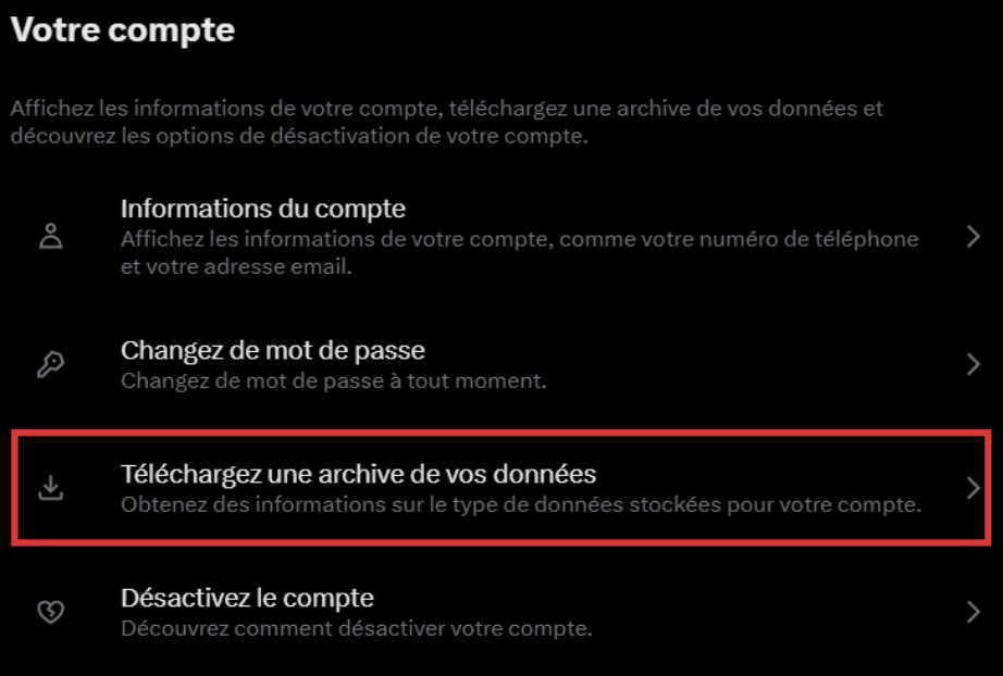  télécharger données sur Twitter