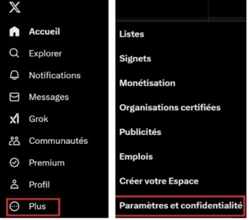 paramètres et confidentialité Twitter