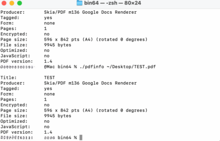 Image showing PDF metadata.