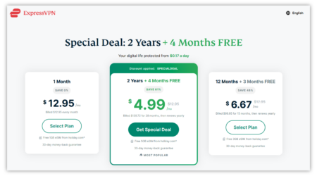 ExpressVPN pricing plans