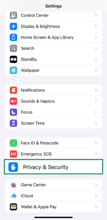 Image showing iOS settings.
